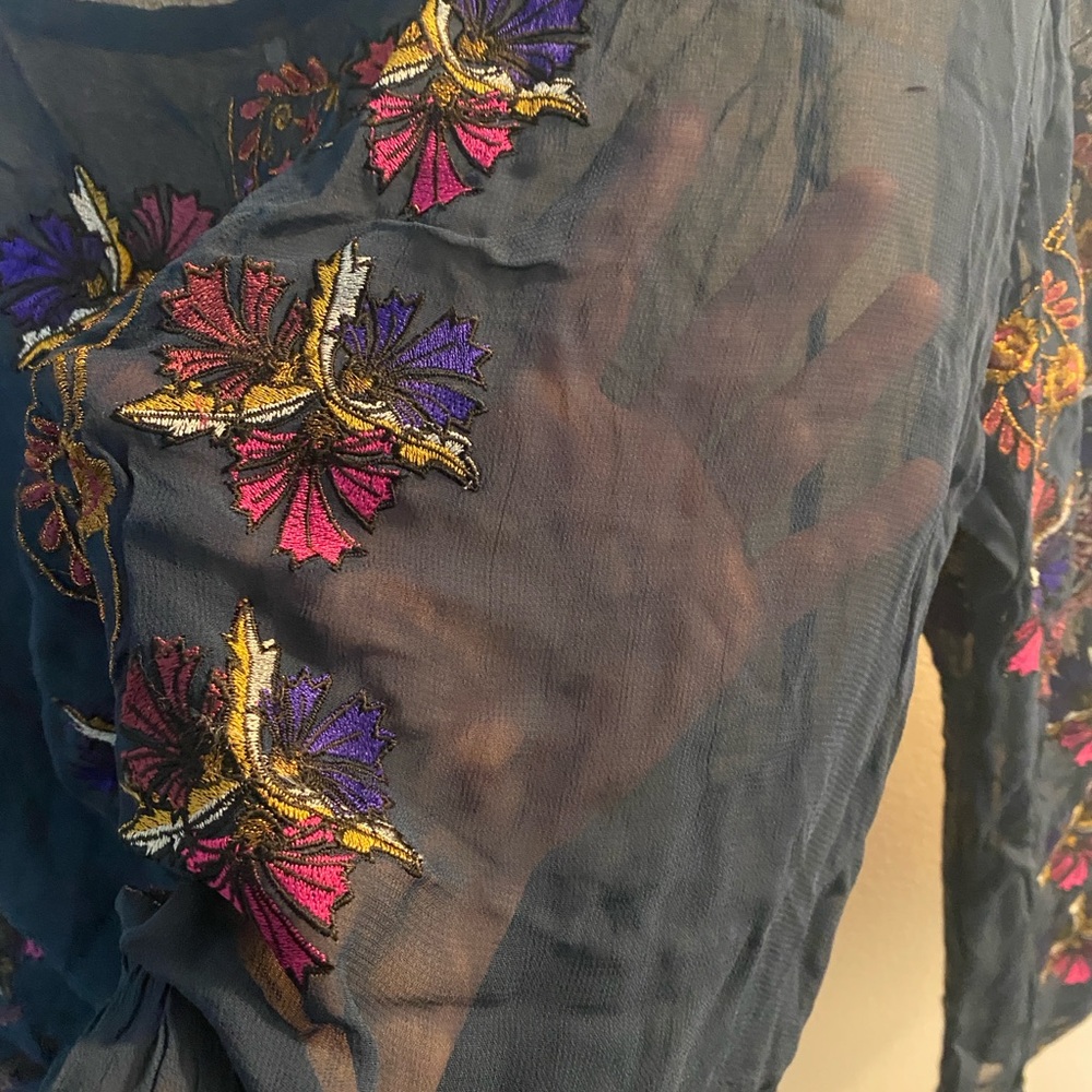 Free People Blue Deep Jewel Casual Dress Nwt L - Picture 6 of 7